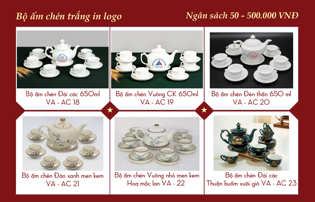Bộ ấm chén Bát Tràng