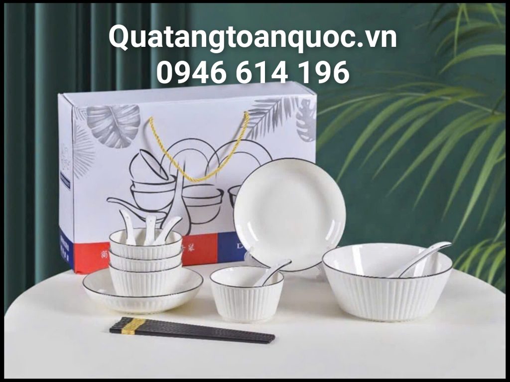Bát đĩa gốm sứ quà tặng