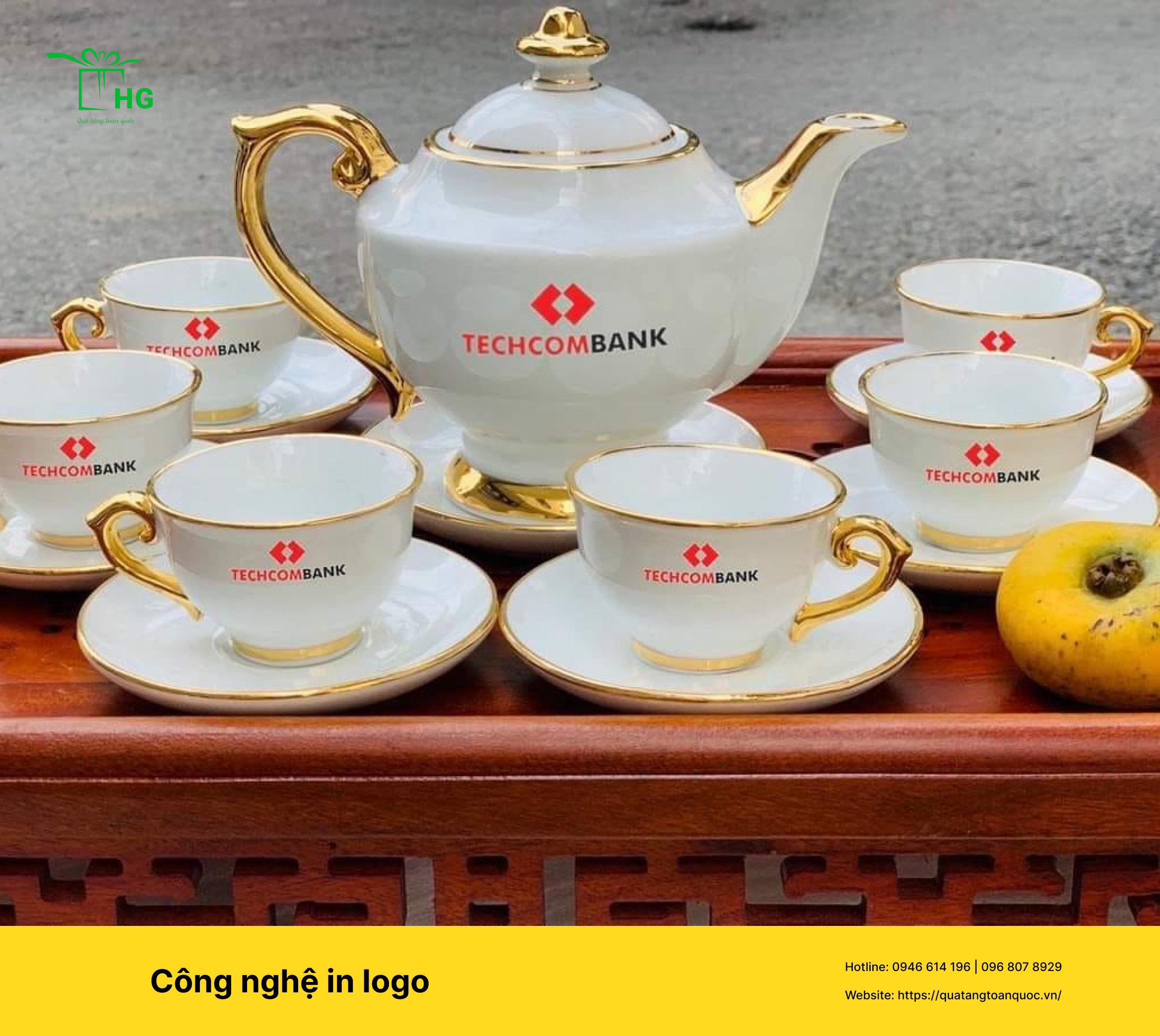 Công nghệ in logo ấm chén sứ tại Hà Nội