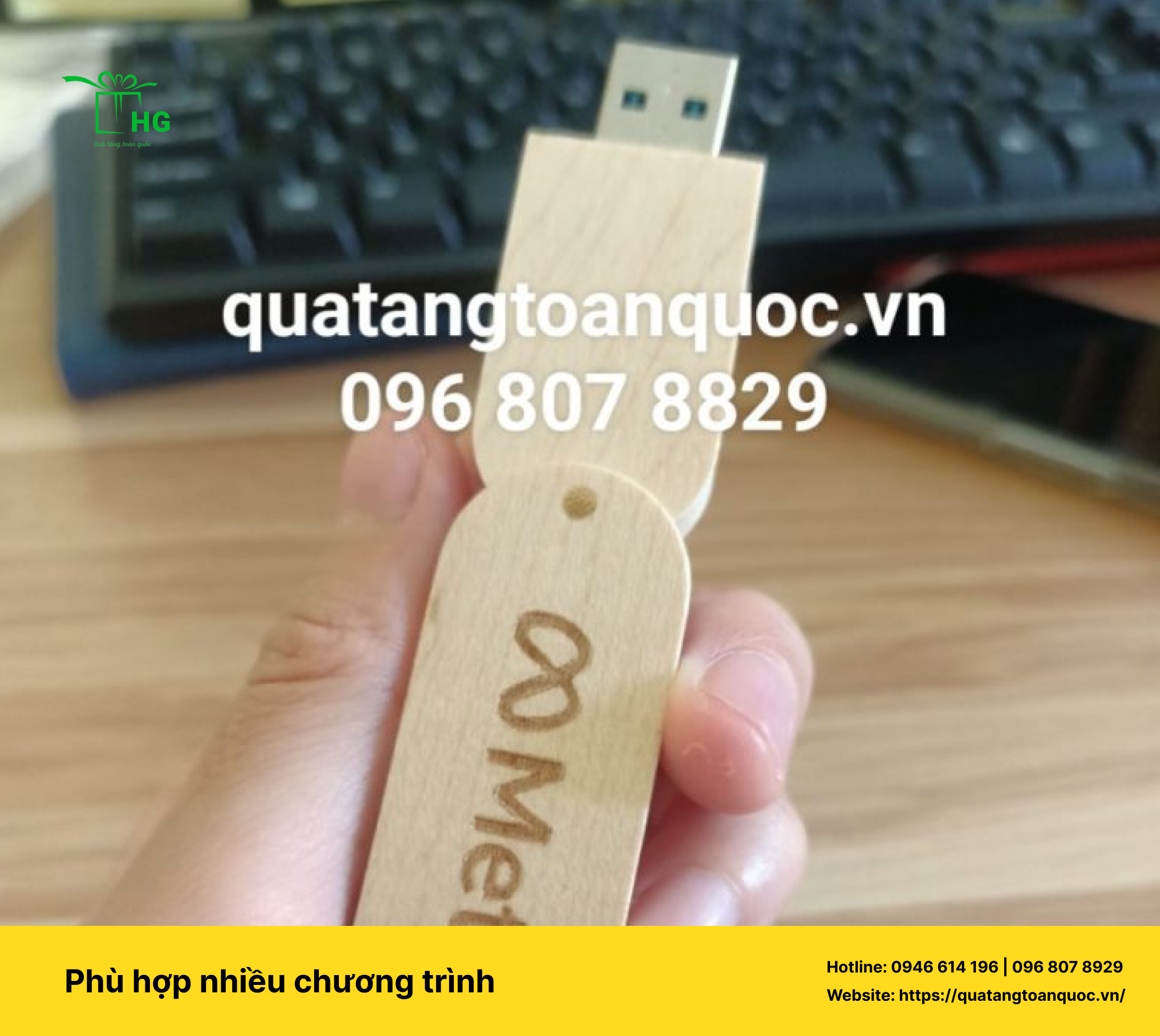 Dịch vụ cung cấp quà tặng tre in logo doanh nghiệp HN