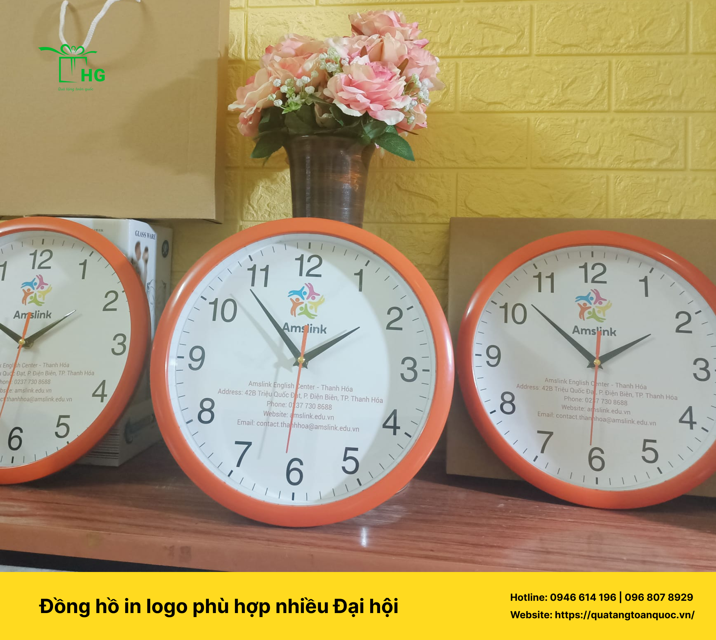 Dịch vụ cung cấp đồng hồ in logo tại Hà Nội