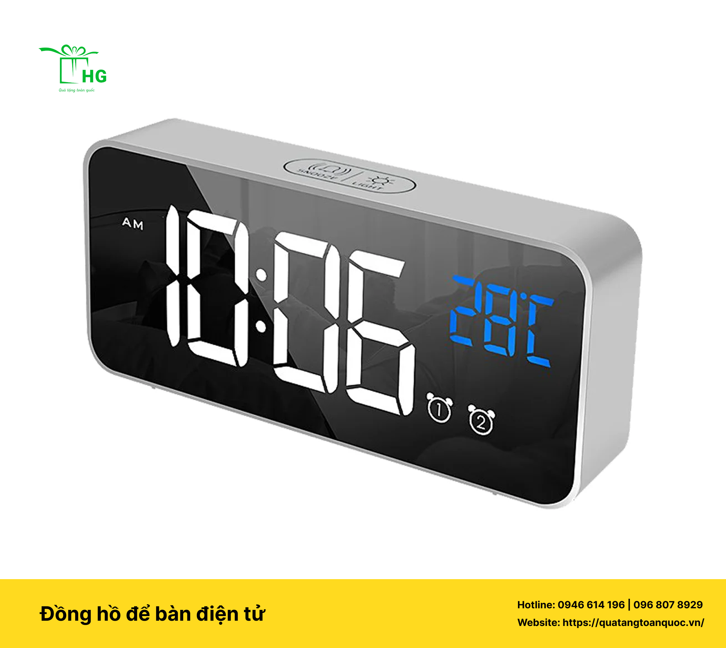 Dịch vụ in logo doanh nghiệp Đồng hồ để bàn điện tử đa năng – Hiện đại và tiện ích
